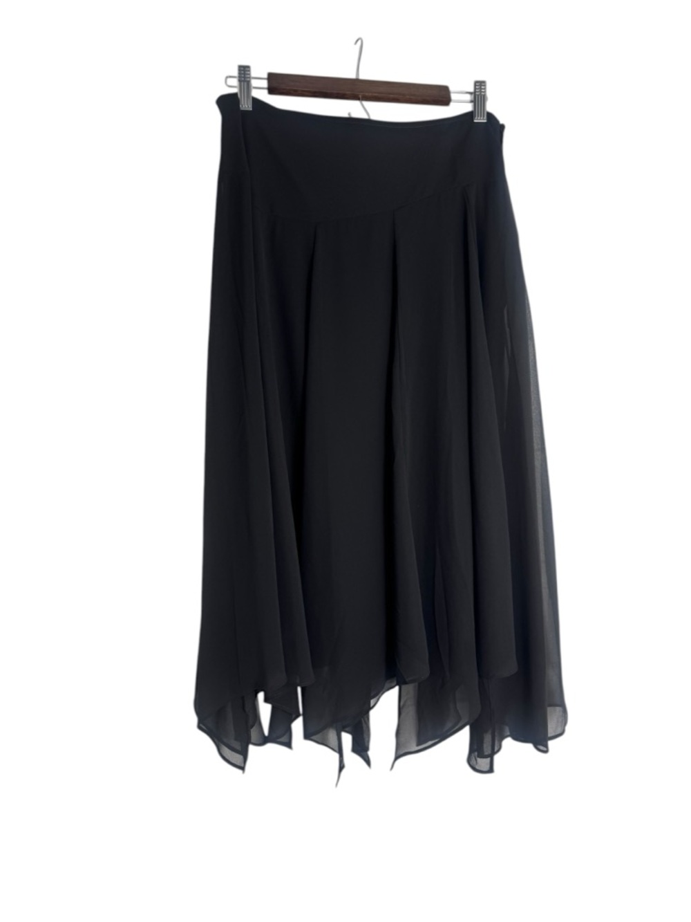 Chico's Black Asymmetrical Handkerchief Hem Skirt
